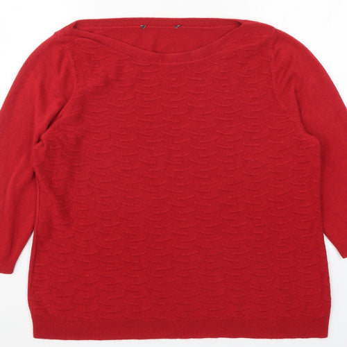 Preworn Womens Red  Knit Pullover Jumper Size 18