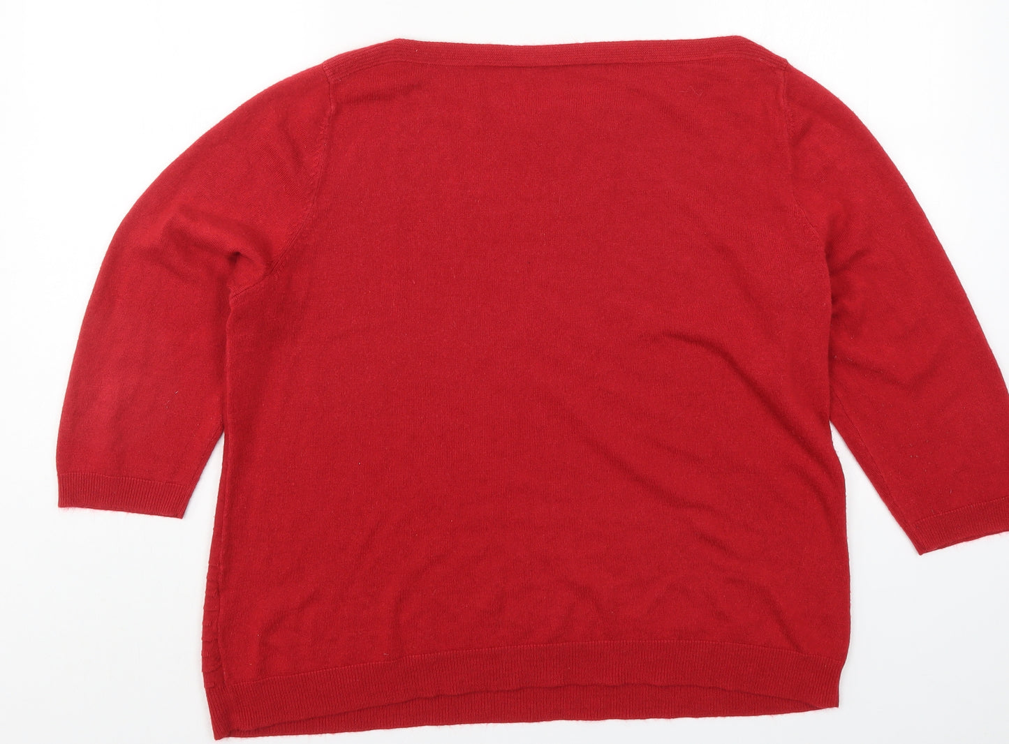 Preworn Womens Red  Knit Pullover Jumper Size 18