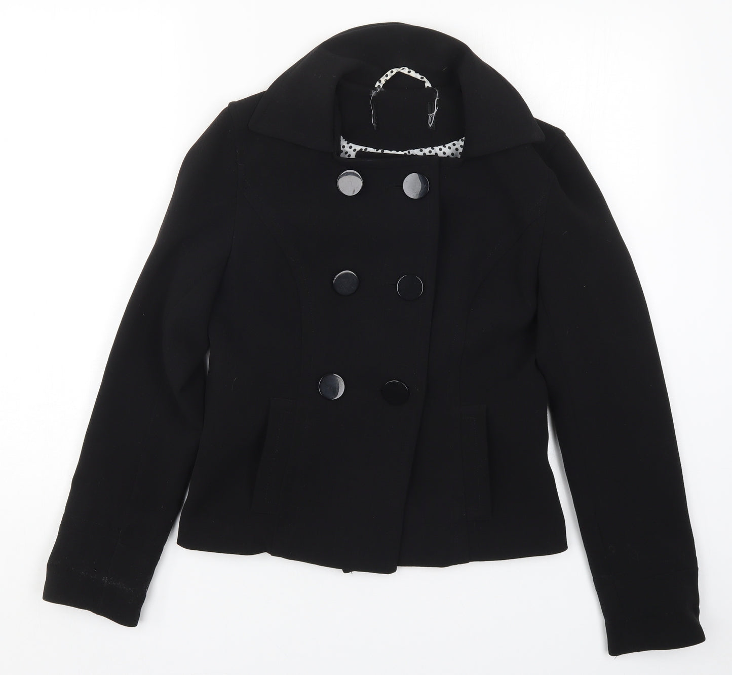 Matalan Womens Black   Pea Coat Coat Size 8