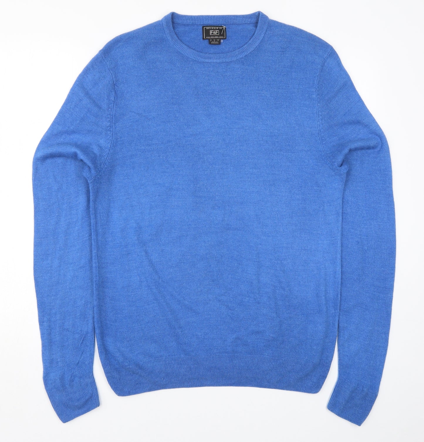F&F Mens Blue  Knit Pullover Jumper Size M