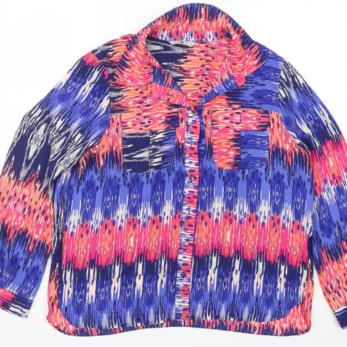 TU Womens Multicoloured Geometric  Basic Button-Up Size 14