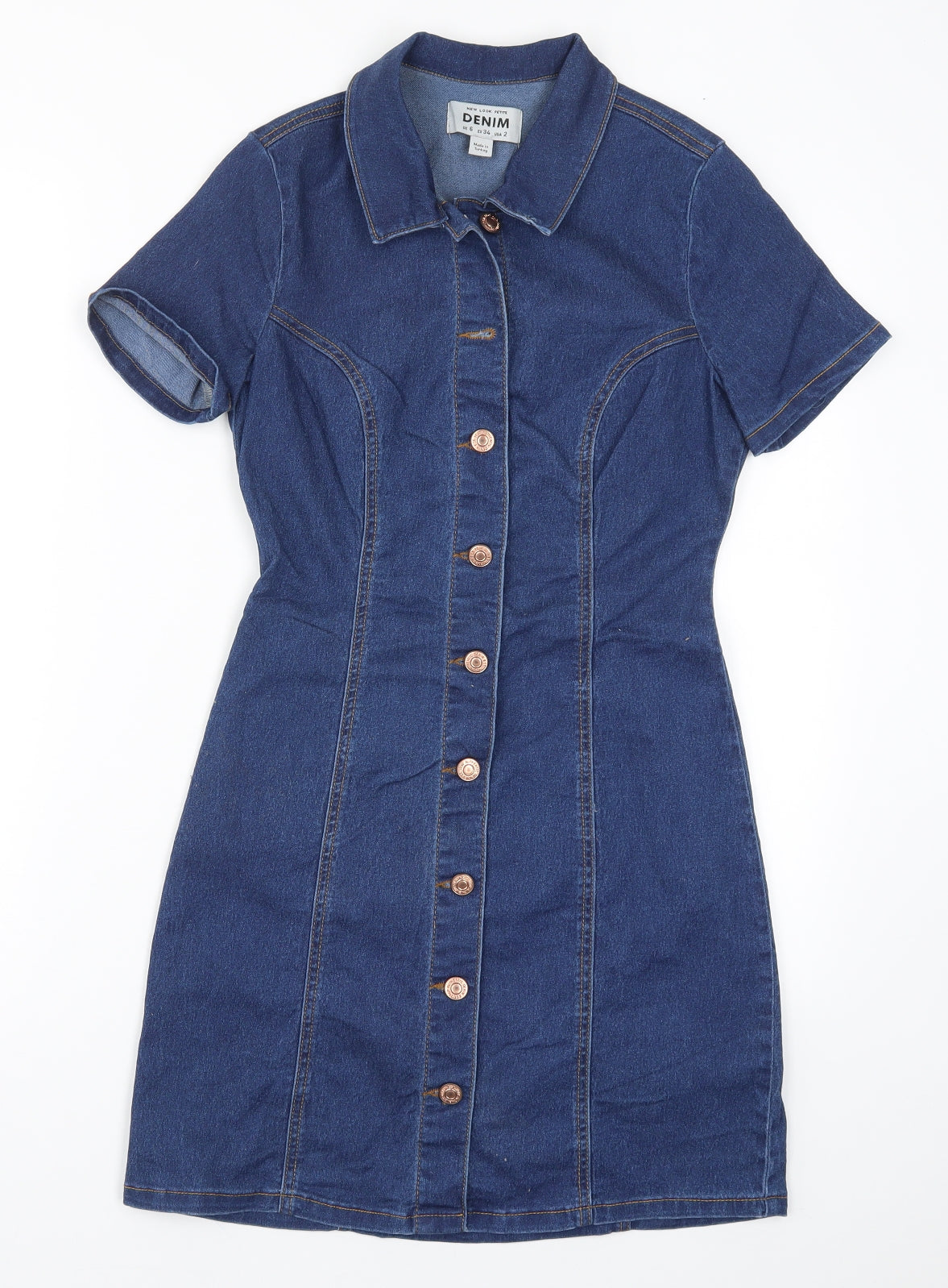 New Look Womens Blue  Denim Pencil Dress  Size 6