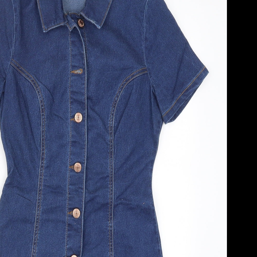 New Look Womens Blue  Denim Pencil Dress  Size 6