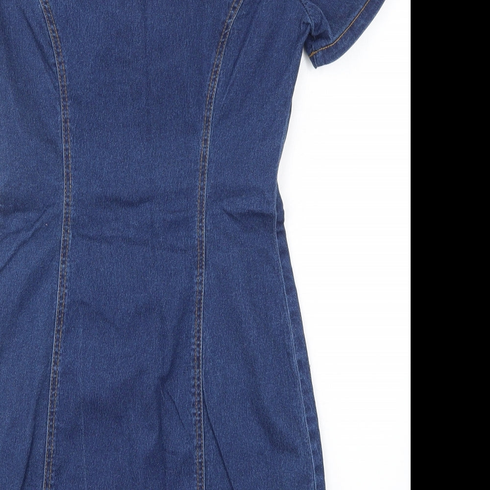 New Look Womens Blue  Denim Pencil Dress  Size 6