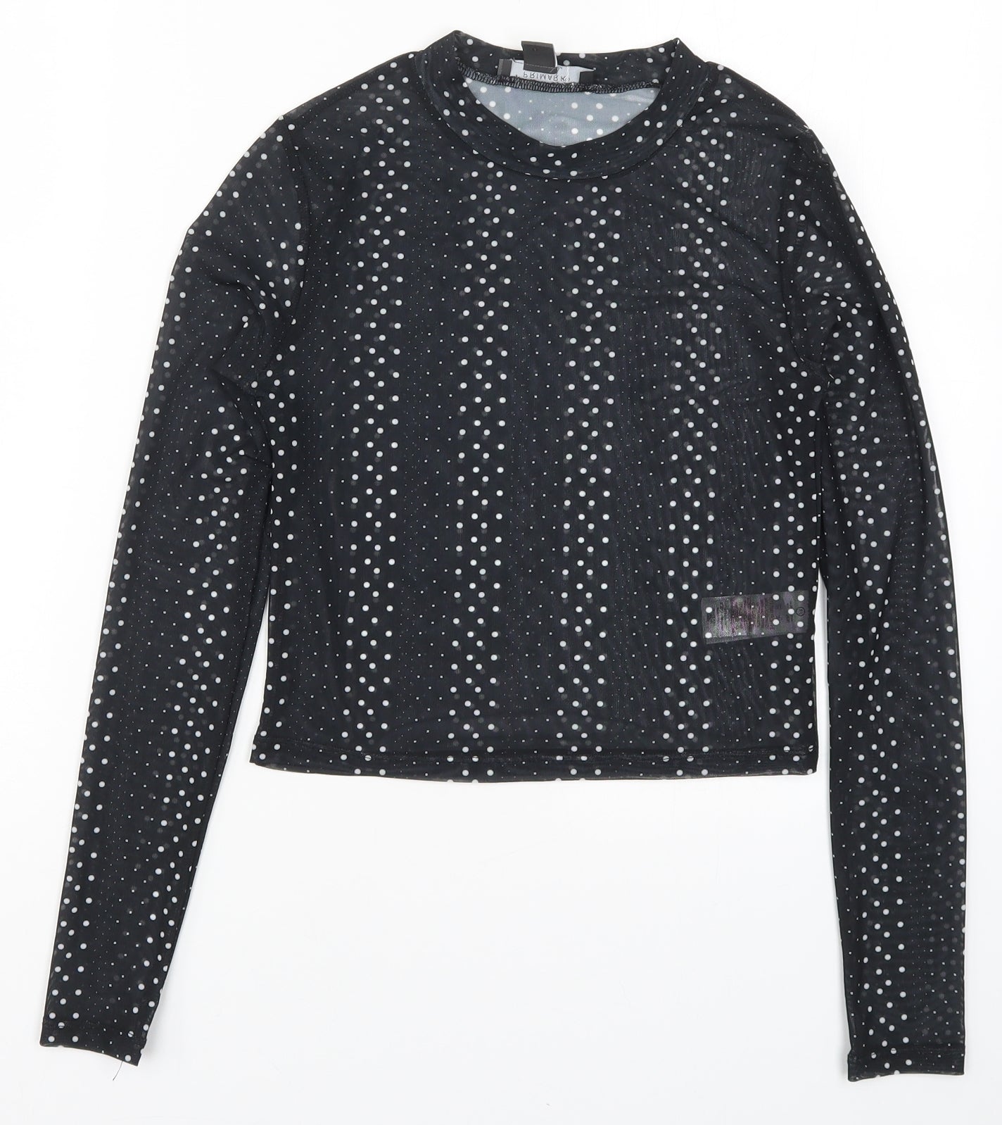 Primark Womens Black Polka Dot  Basic T-Shirt Size 6