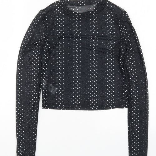 Primark Womens Black Polka Dot  Basic T-Shirt Size 6