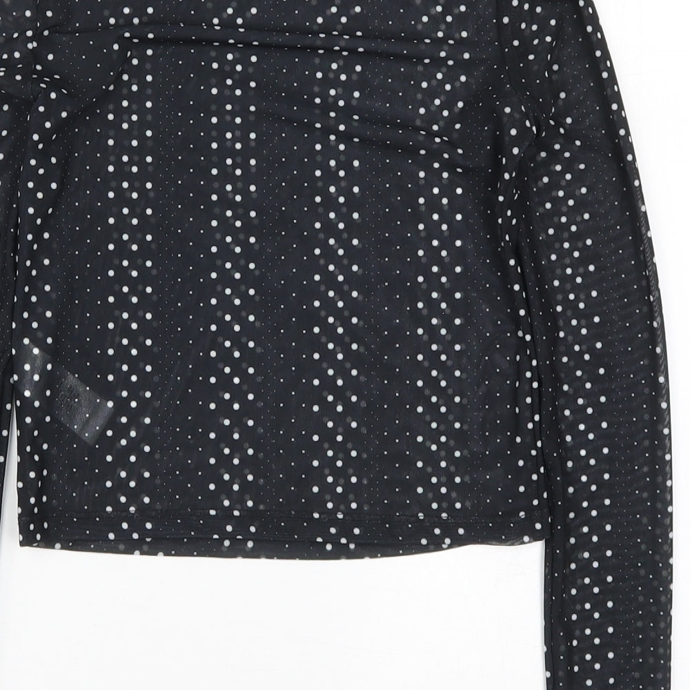 Primark Womens Black Polka Dot  Basic T-Shirt Size 6