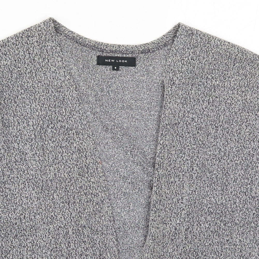 New Look Womens Grey  Knit Cardigan Jumper Size 8