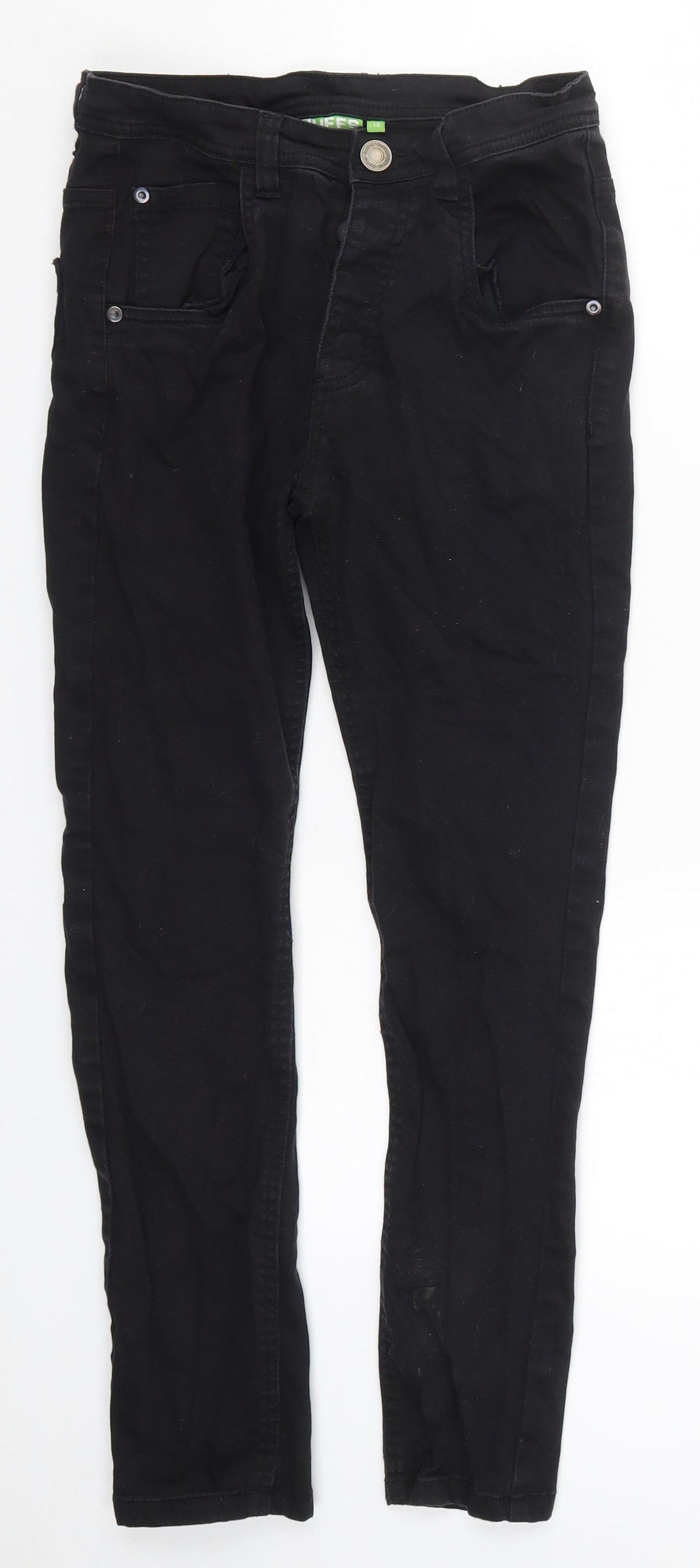 Duffs Boys Black  Denim Skinny Jeans Size 13 Years