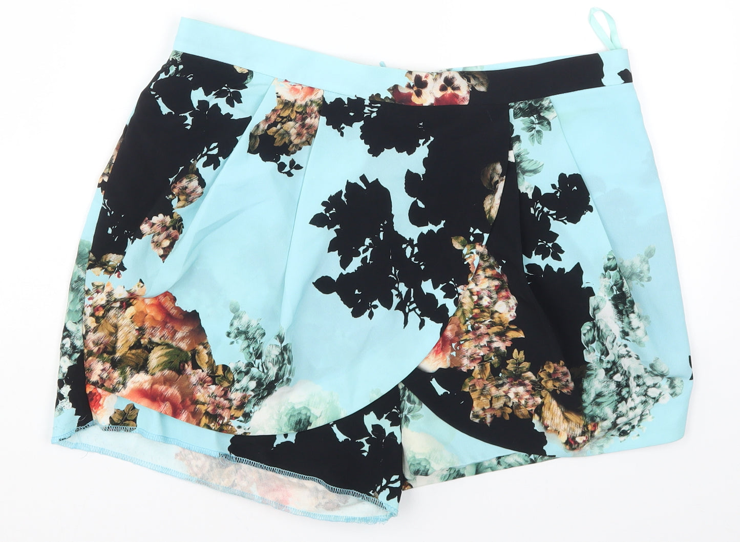 River Island Womens Blue Floral  Mom Shorts Size 14