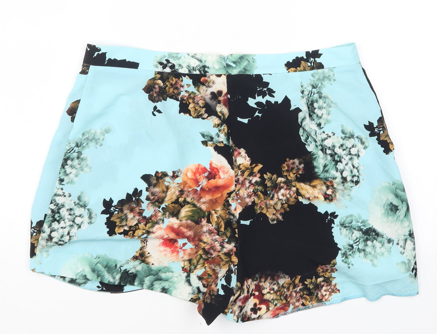 River Island Womens Blue Floral  Mom Shorts Size 14