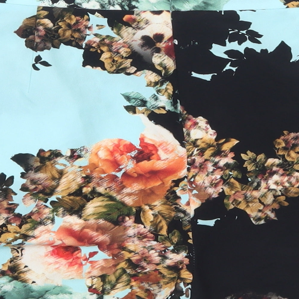 River Island Womens Blue Floral  Mom Shorts Size 14