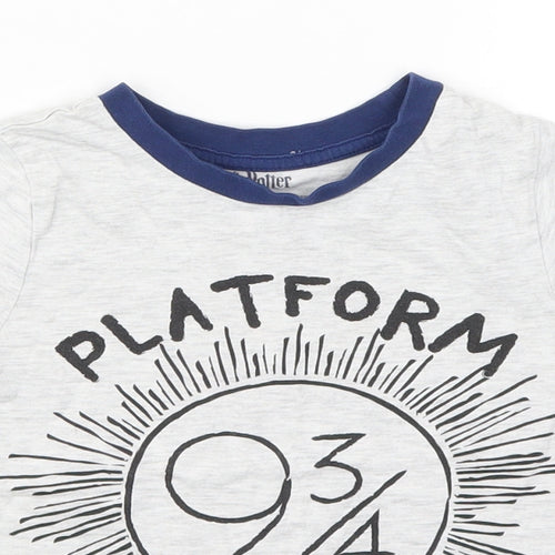 Preworn Boys Grey   Basic T-Shirt Size 4-5 Years  - Harry Potter Platform 9 3/4