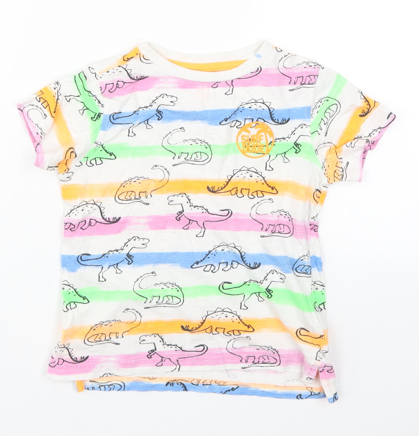 F&F Boys Multicoloured   Basic T-Shirt Size 4-5 Years  - Dinosaurs