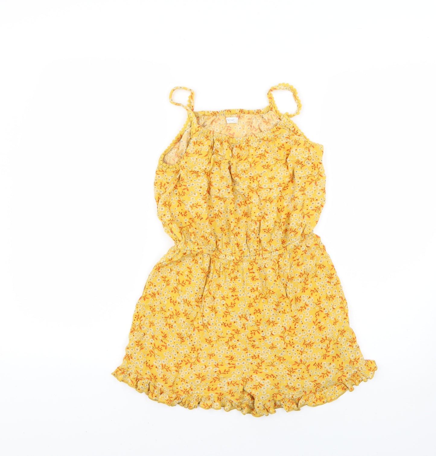 NEXT Girls Yellow Floral  Playsuit One-Piece Size 11 Years