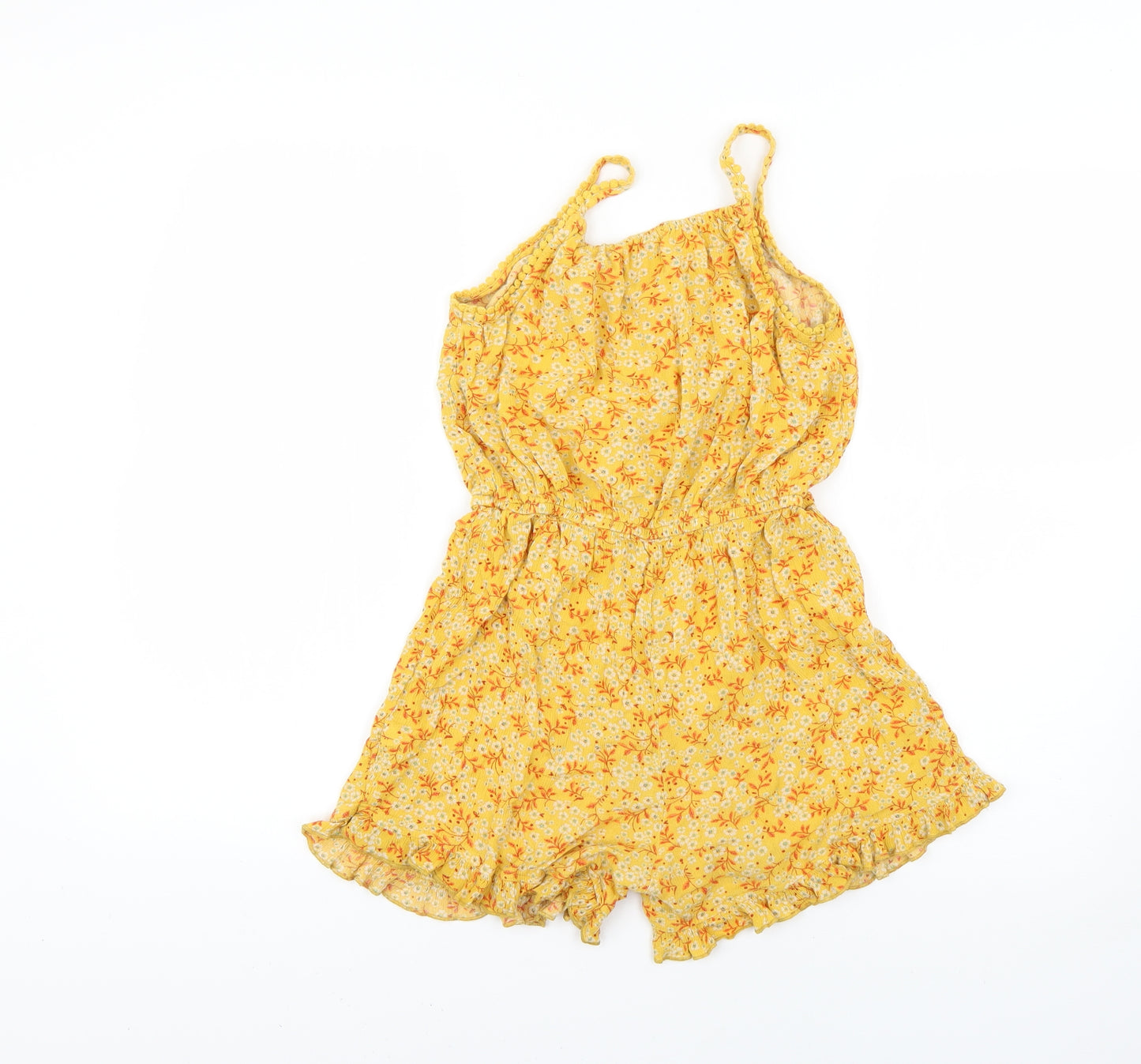 NEXT Girls Yellow Floral  Playsuit One-Piece Size 11 Years