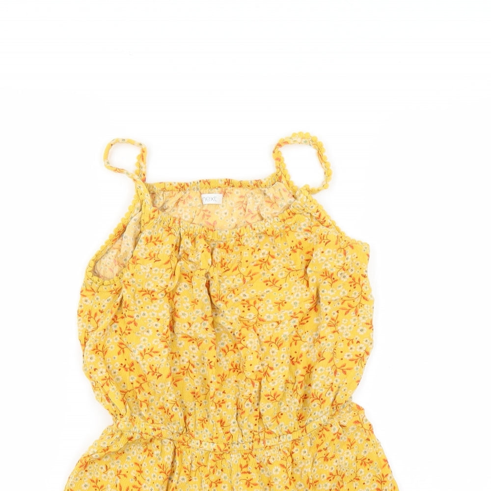 NEXT Girls Yellow Floral  Playsuit One-Piece Size 11 Years
