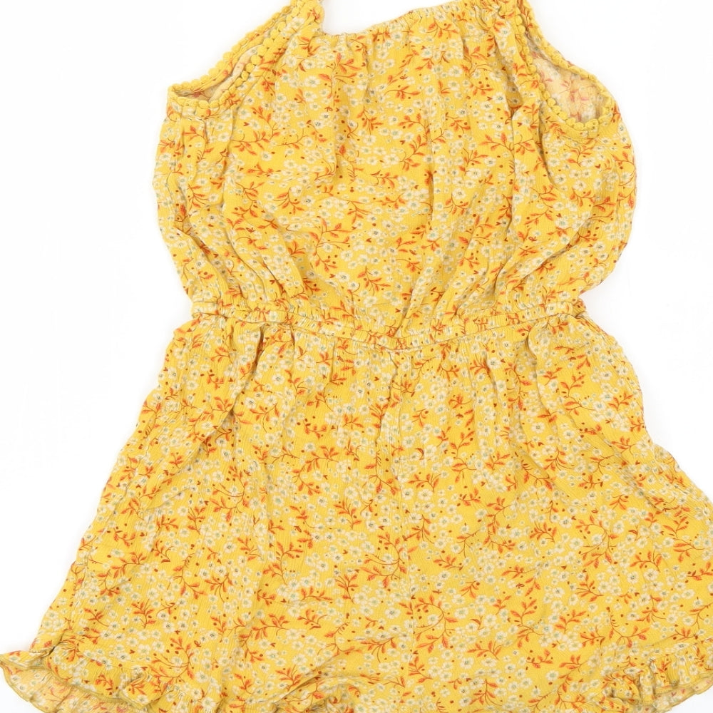 NEXT Girls Yellow Floral  Playsuit One-Piece Size 11 Years