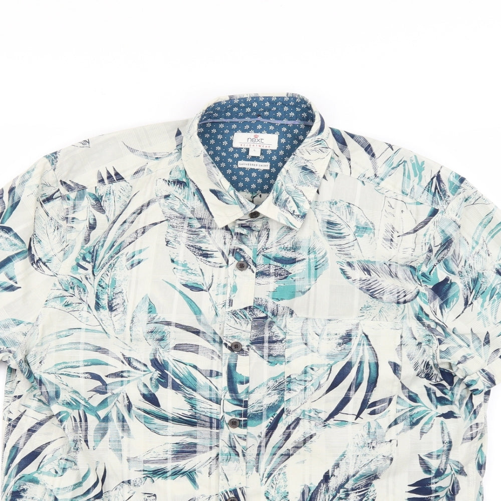 NEXT Mens Multicoloured Floral   Button-Up Size L