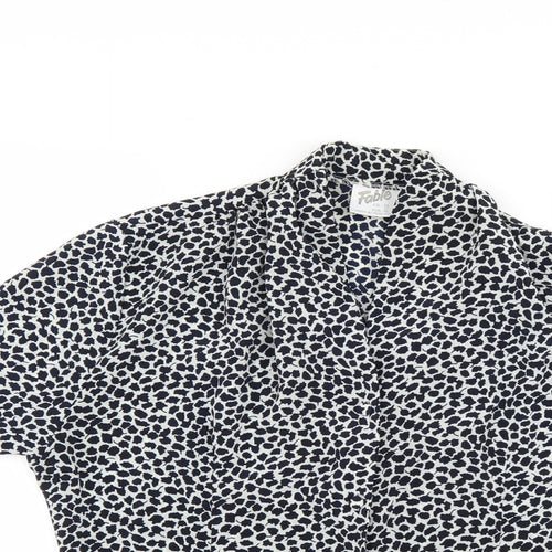 fable Womens Multicoloured Geometric  Basic Button-Up Size 14