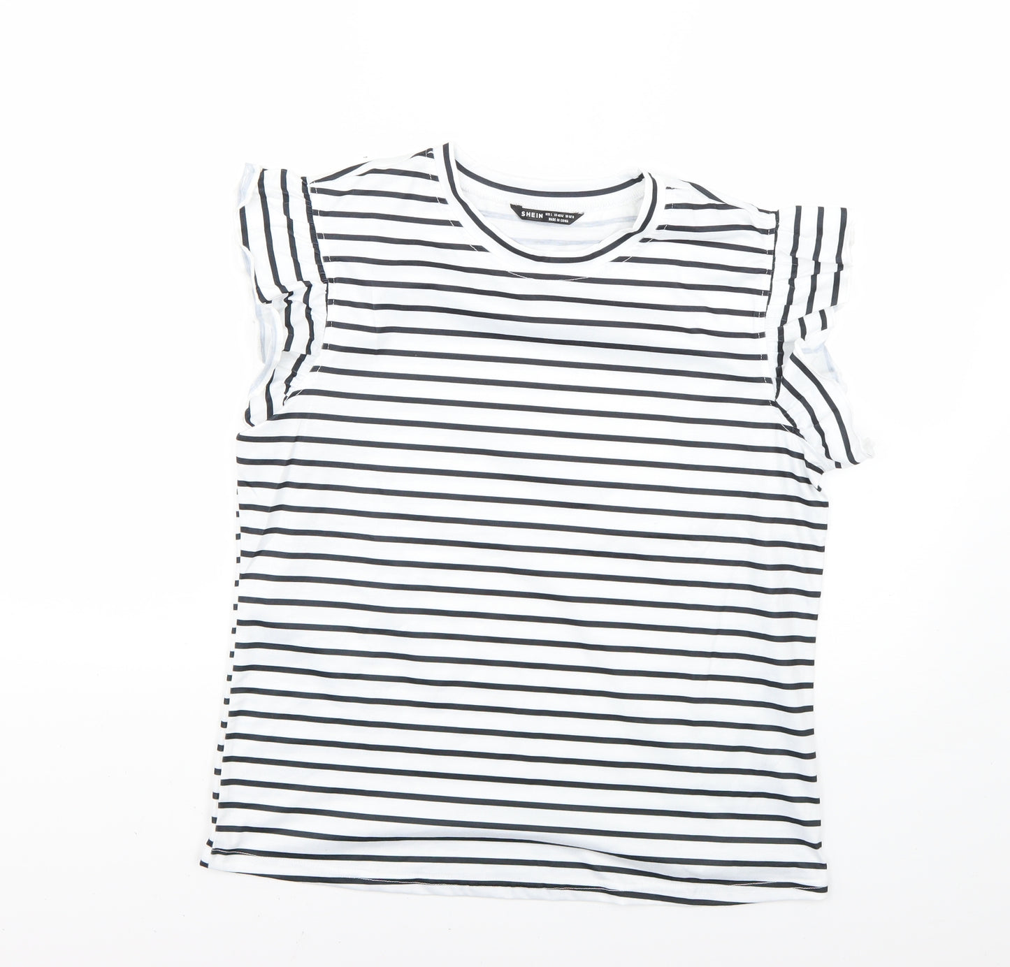 SheIn Womens Multicoloured Striped  Basic T-Shirt Size L