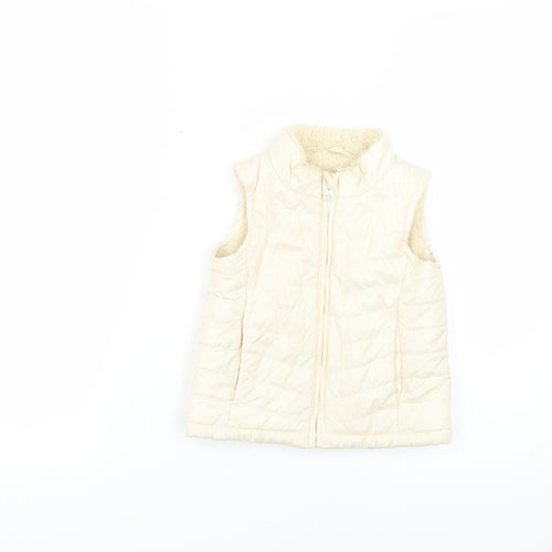 Preworn Girls Beige   Gilet Coat Size 2 Years