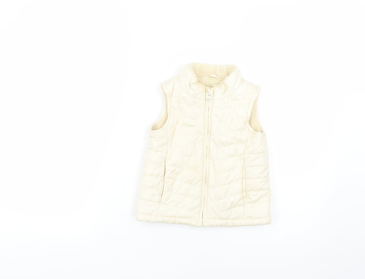 Preworn Girls Beige Gilet Coat Size 2 Years