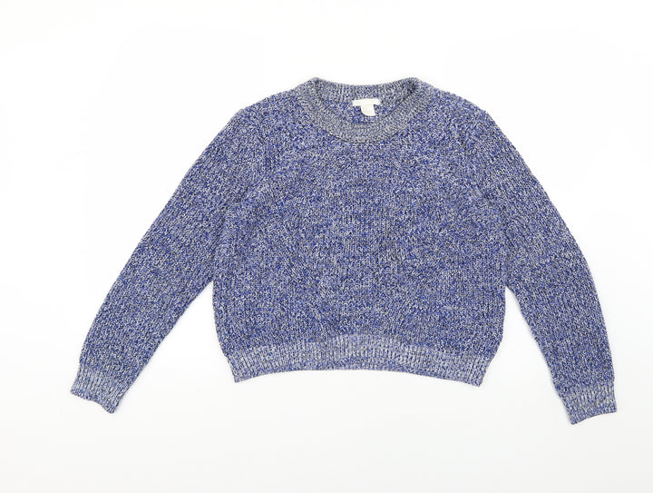 H&M Womens Multicoloured Argyle/Diamond Pullover Jumper Size M