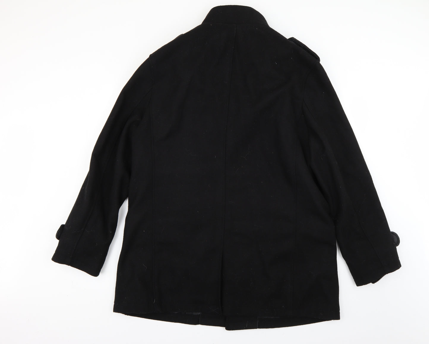 Cedar Wood State Mens Black   Pea Coat Coat Size 2XL