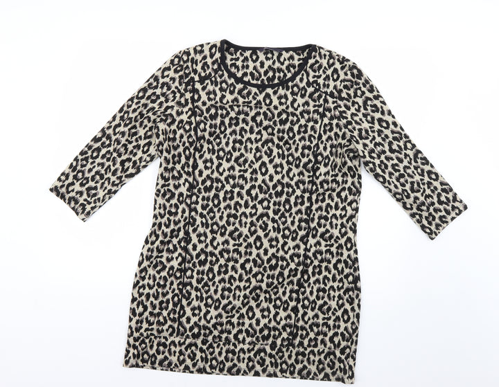 Marks and Spencer Womens Multicoloured Animal Print  Jumper Dress  Size 14