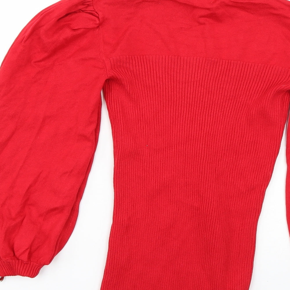 River Island Womens Red   Pullover Jumper Size 8