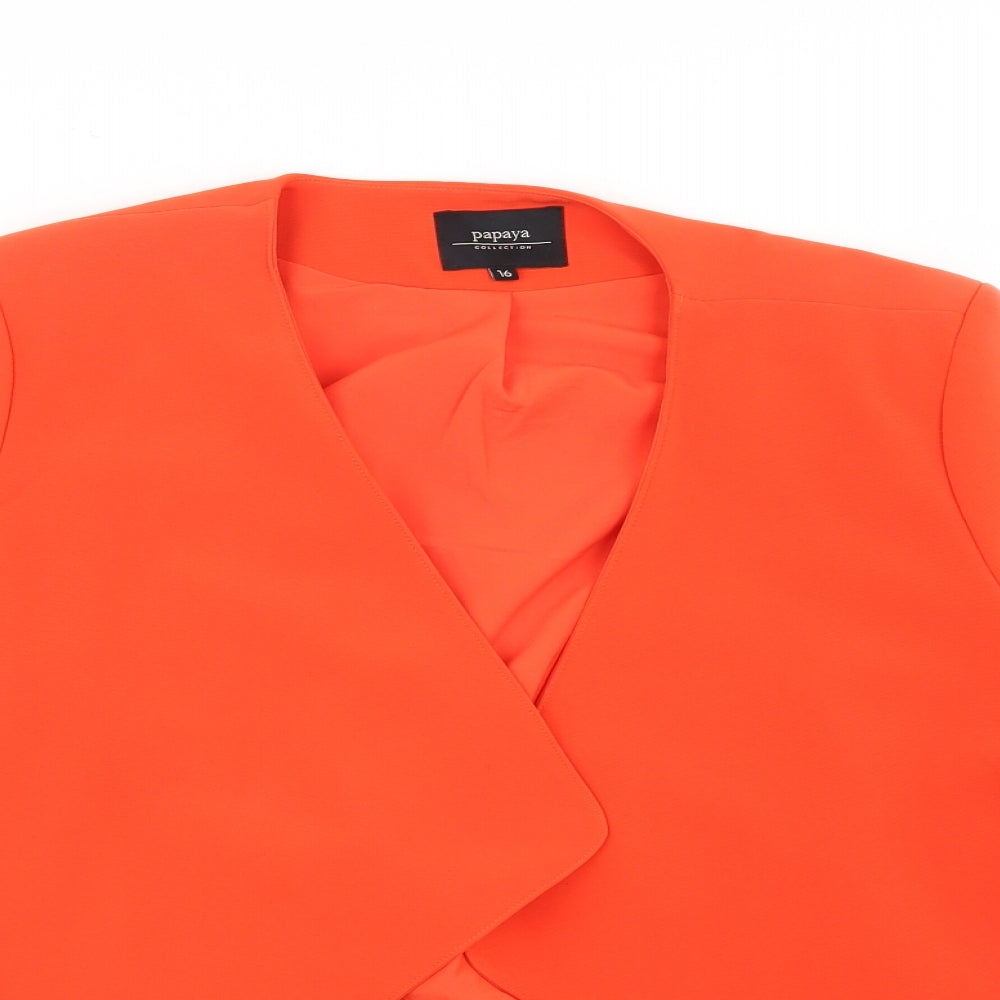 Papaya Womens Orange   Jacket Blazer Size 16