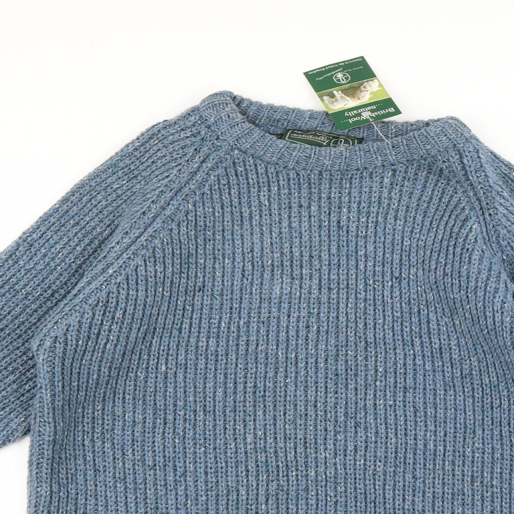 britih wool Mens Blue   Pullover Jumper Size L