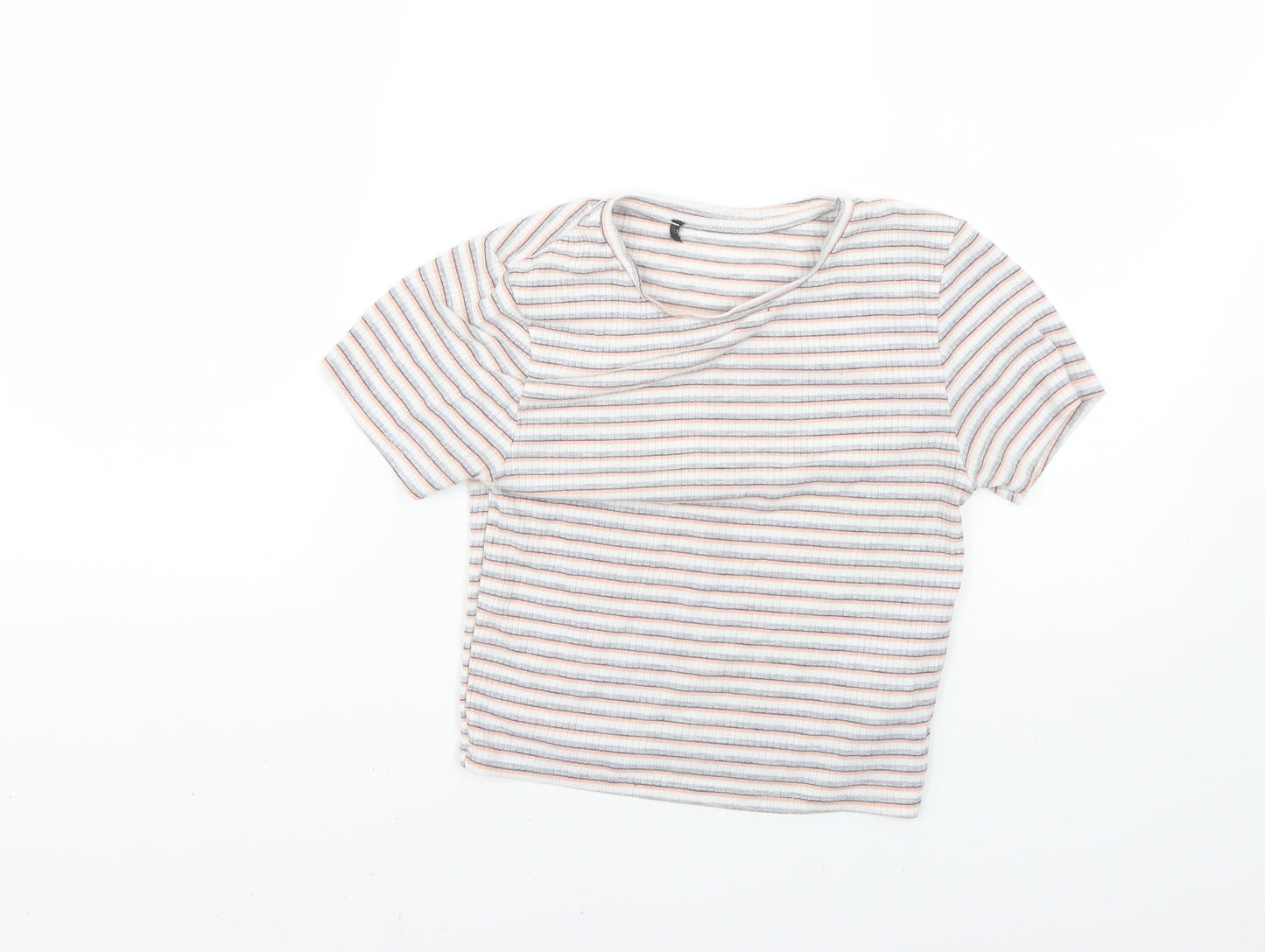 Primark Womens Multicoloured Striped  Basic T-Shirt Size 8
