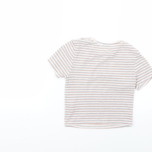 Primark Womens Multicoloured Striped  Basic T-Shirt Size 8