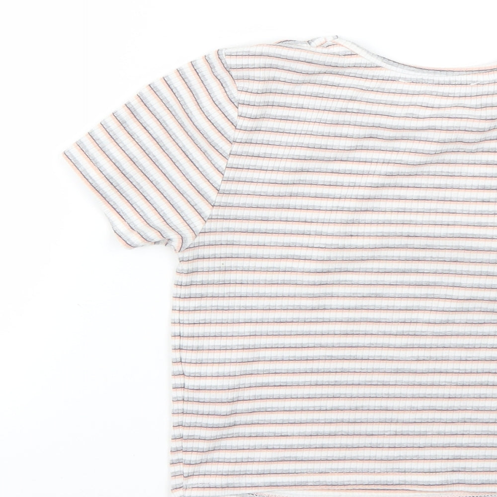 Primark Womens Multicoloured Striped  Basic T-Shirt Size 8