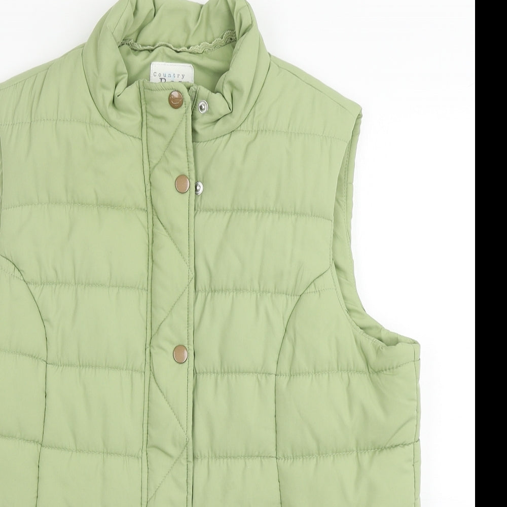 Country Rose Womens Green   Gilet Coat Size M