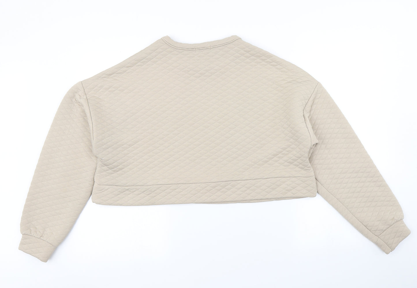 Boohoo Womens Brown Argyle/Diamond  Pullover Sweatshirt Size 10  - Cropped