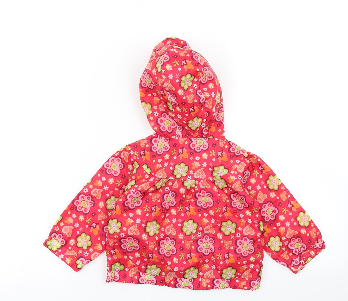 Cherokee Girls Pink Floral  Rain Coat Jacket Size 9-12 Months