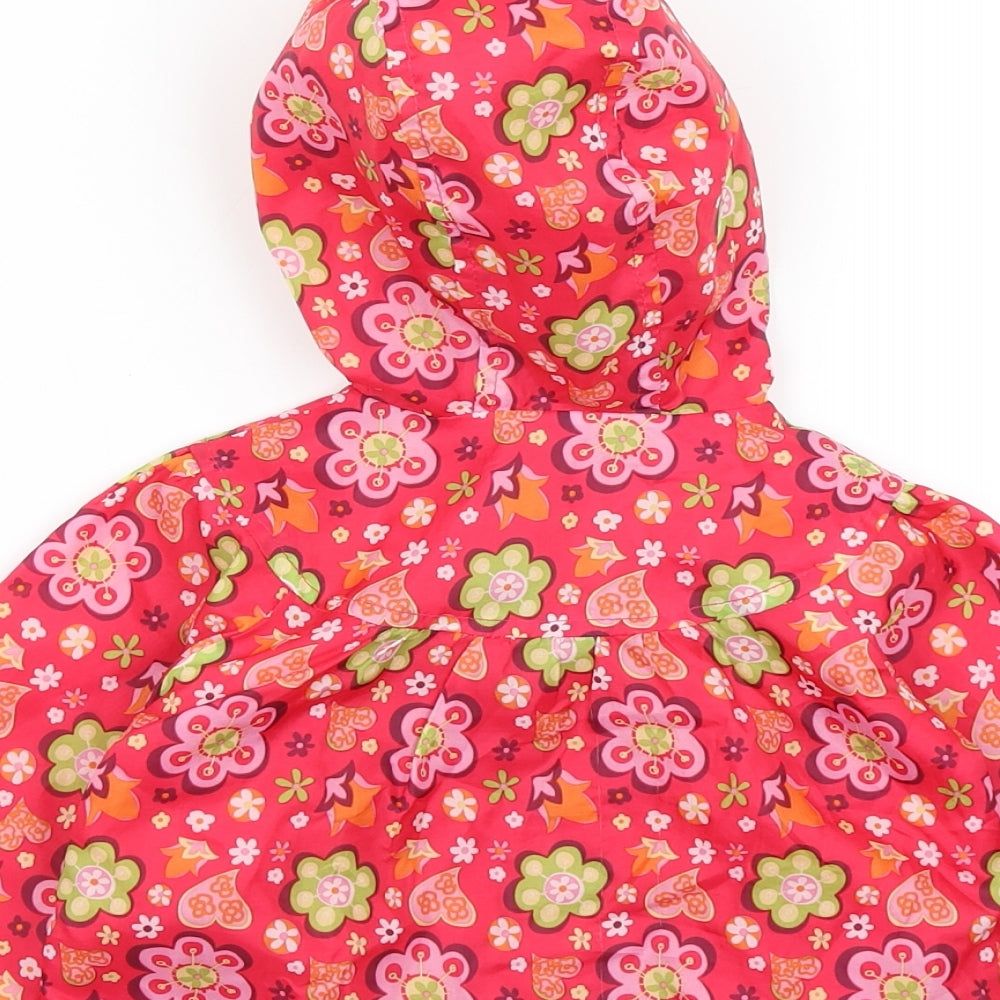 Cherokee Girls Pink Floral  Rain Coat Jacket Size 9-12 Months