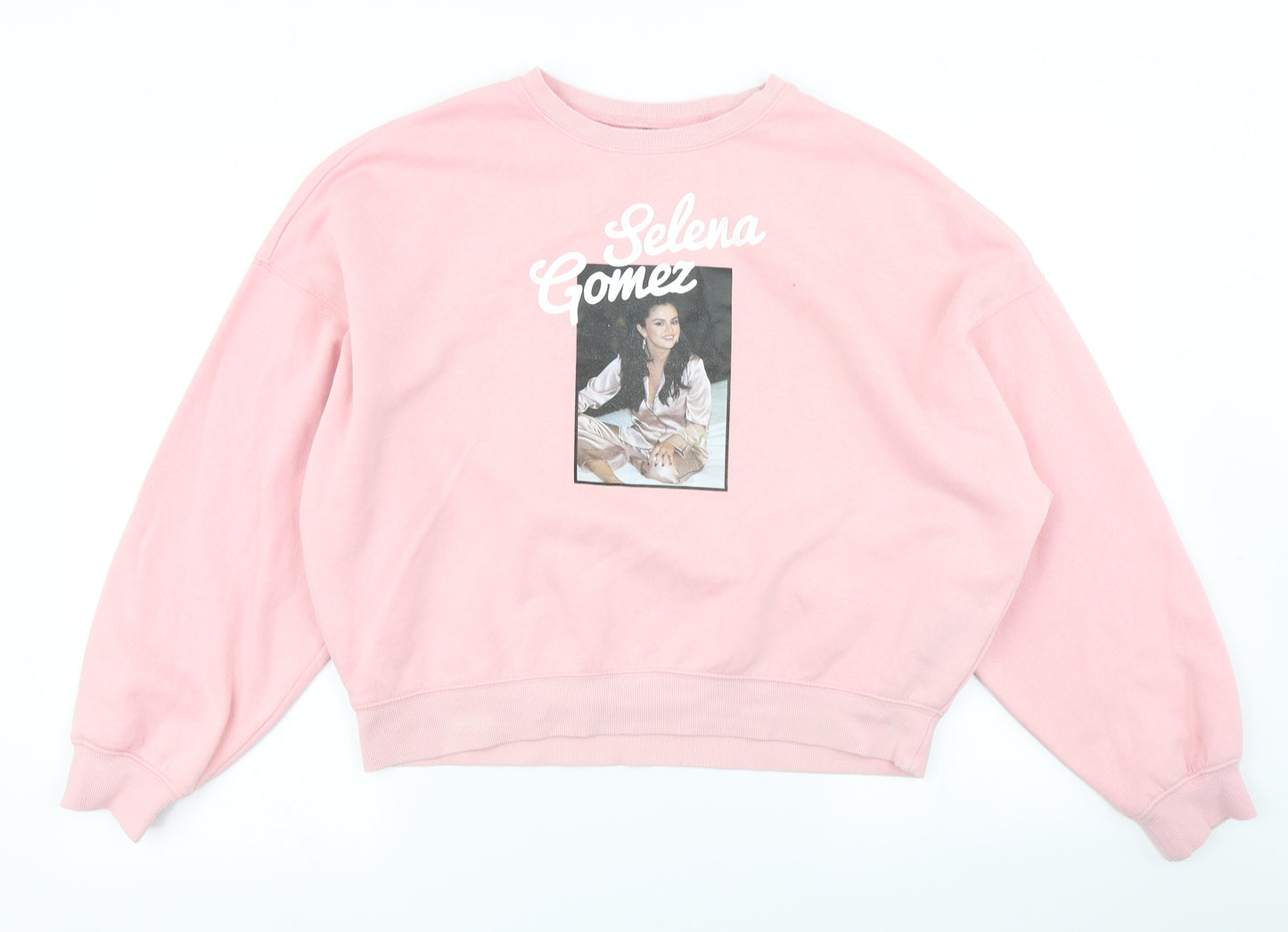 Divided Womens Pink   Pullover Sweatshirt Size M  - Cropped Selena Gomex