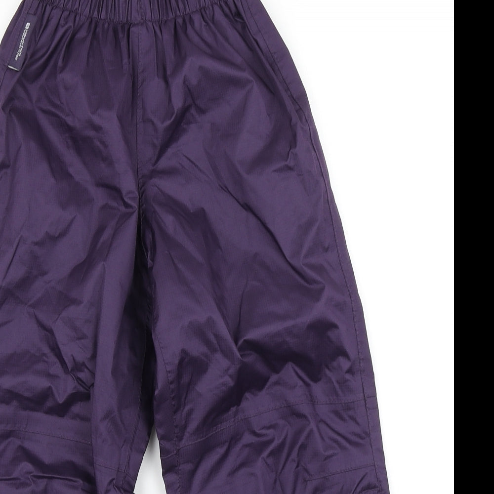 Mountain Warehouse Girls Purple   Rain Trousers Trousers Size 5-6 Years