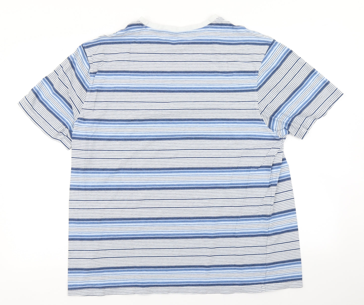 m&s Mens Blue Striped   T-Shirt Size XL