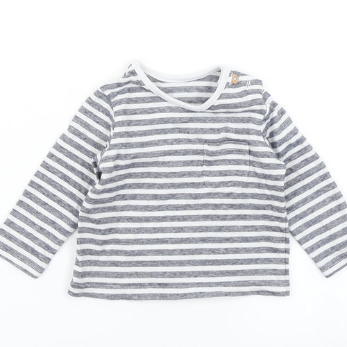TU Boys Blue Striped  Basic T-Shirt Size 0-3 Months