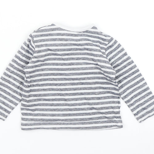 TU Boys Blue Striped  Basic T-Shirt Size 0-3 Months