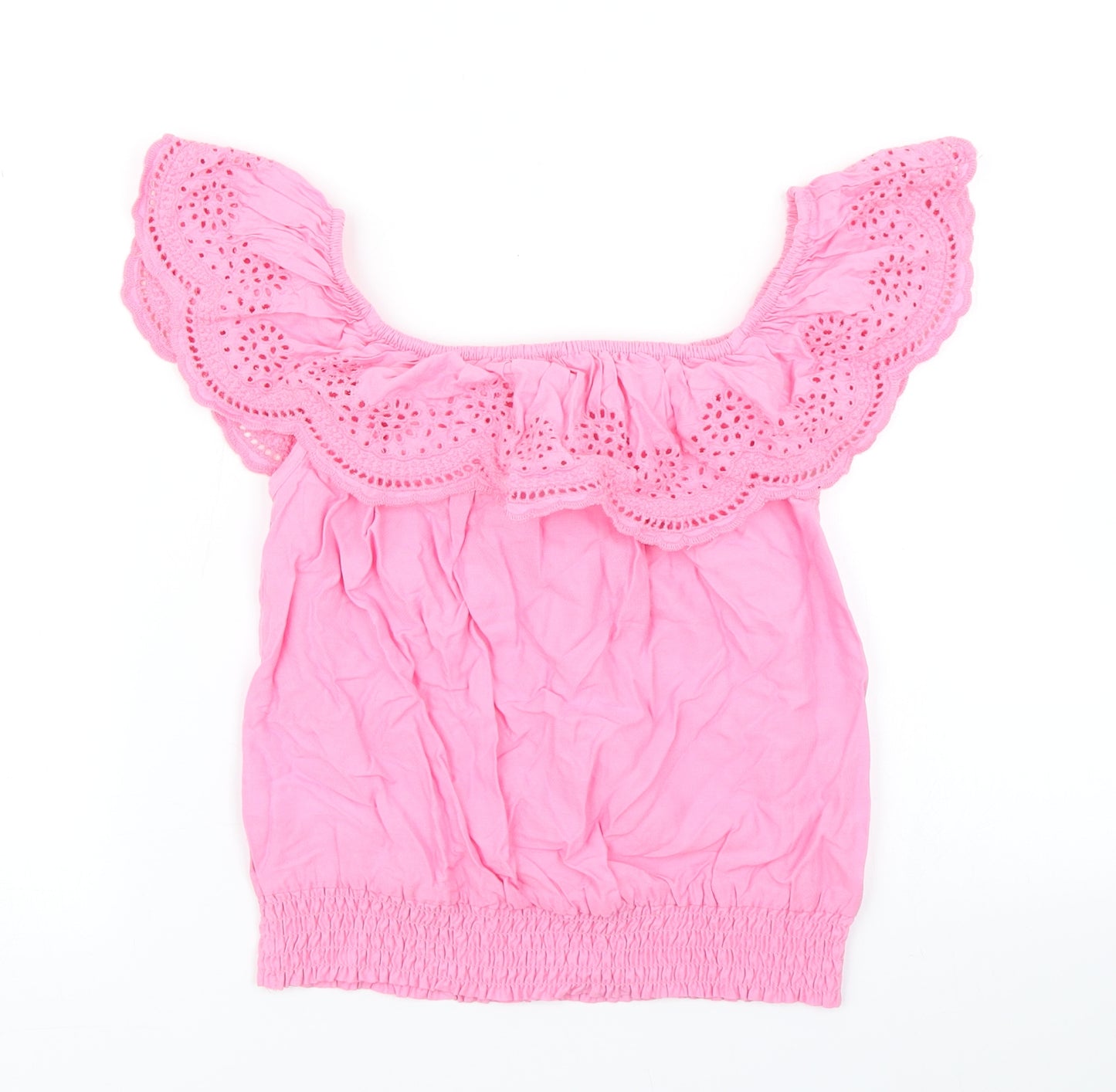 H&M Girls Pink   Cropped T-Shirt Size 11 Years
