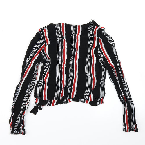 Primark Girls Black Striped  Cropped Blouse Size 10-11 Years