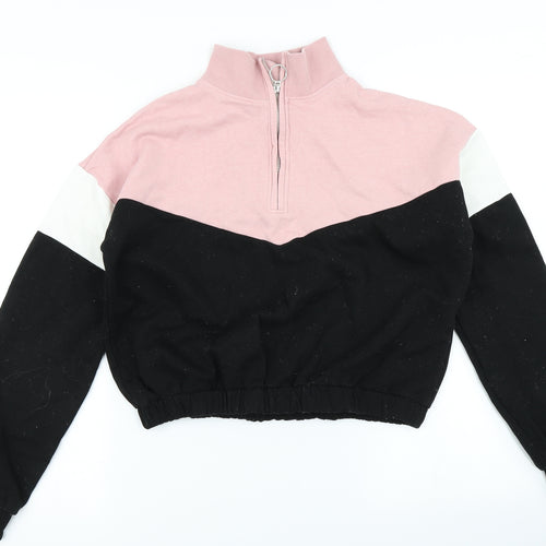 H&M Girls Pink Colourblock  Pullover Sweatshirt Size 12-13 Years