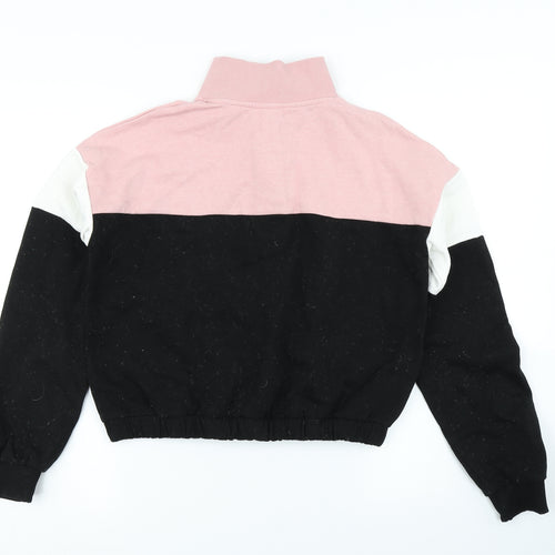 H&M Girls Pink Colourblock  Pullover Sweatshirt Size 12-13 Years