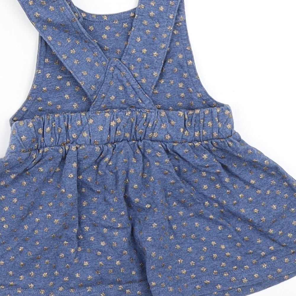Disney Baby Girls Blue Spotted  Pinafore/Dungaree Dress  Size 3-6 Months  - Minnie Mouse